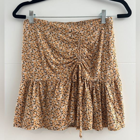 Wild Fable yellow & white floral high waist flowy mini skirt casual summer S - Picture 7 of 11